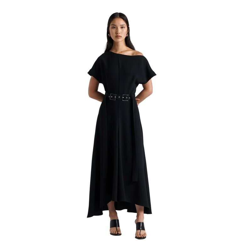 Cue Double Buckle Off Shoulder Midi Dress image number 0